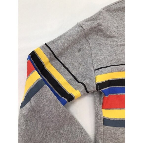 Treasure & Bond Boys Size XL 14/16 Grey Rainbow Stripe Pullover Sweatshirt - Picture 2 of 5